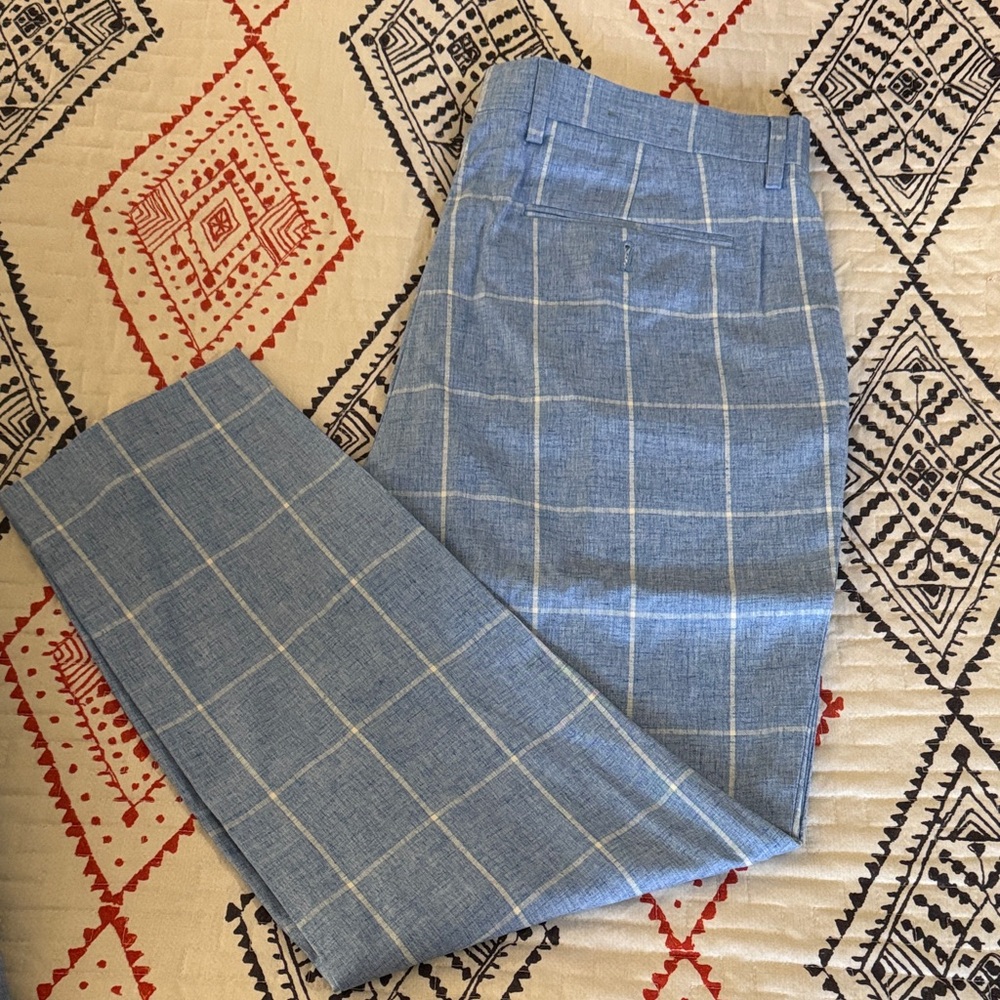 Banana Republic Blue Checkered Suit Jacket & Pants - Picture 3 of 4